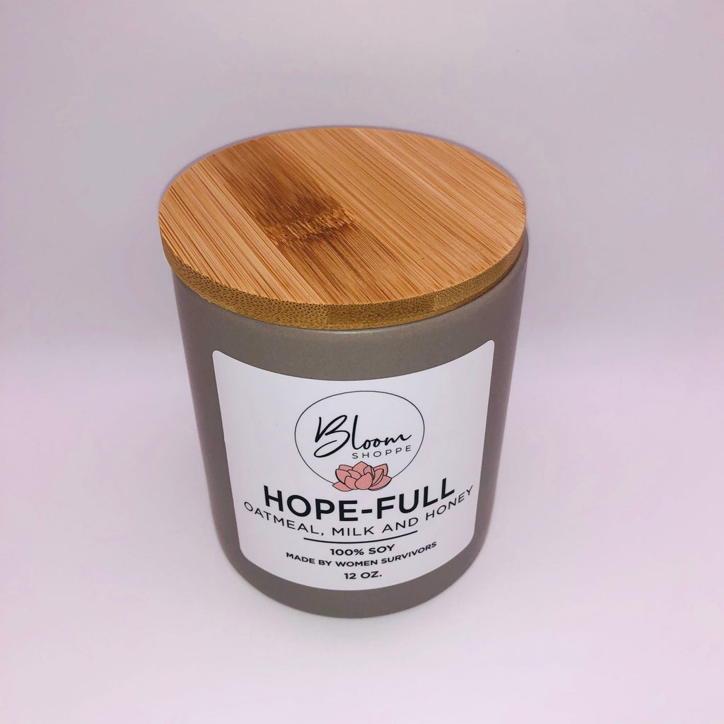 Hope-Full 12 oz Signature Scent Ceramic Jar Candle With Lid